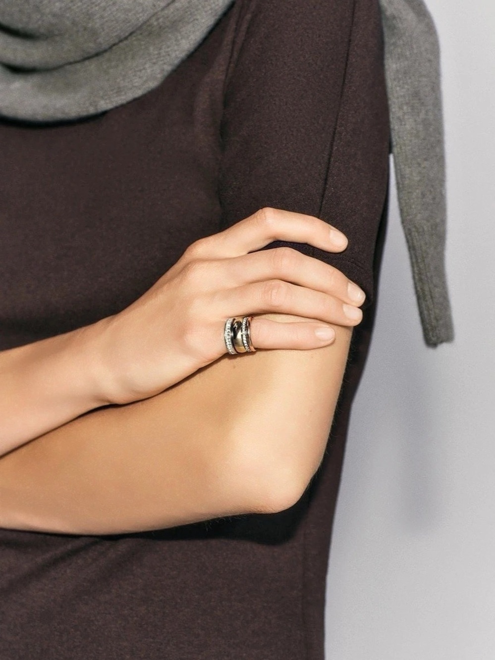 Zara Mixed Metal Pinky Ring Stack- New - Picture 5 of 5